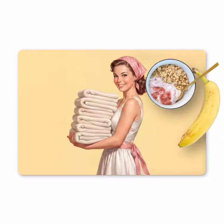Placemat - 6 stuks - Handdoeken - Vrouw - Jurk - Roze — 1