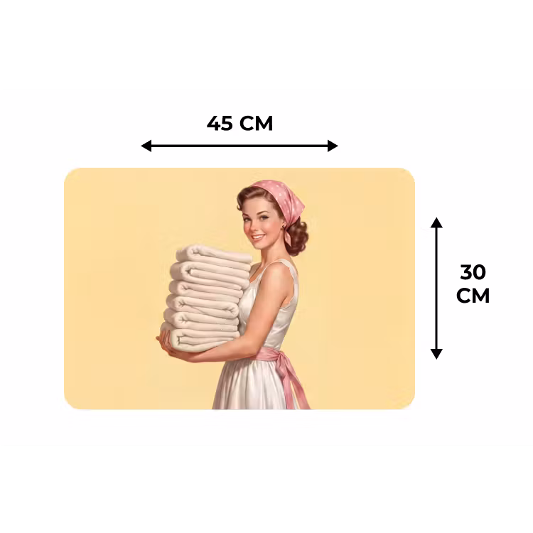 Placemat - 6 stuks - Handdoeken - Vrouw - Jurk - Roze — 3