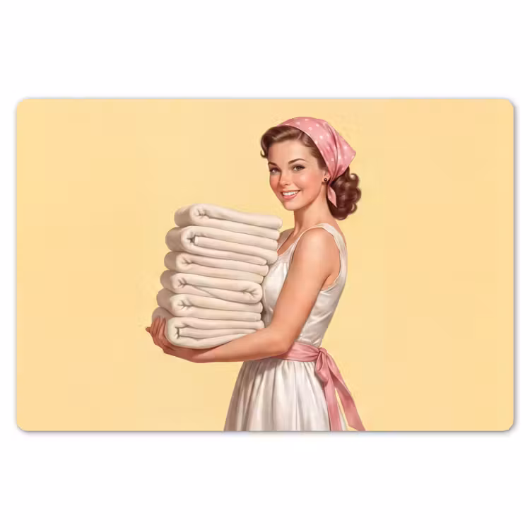 Placemat - 6 stuks - Handdoeken - Vrouw - Jurk - Roze — 7