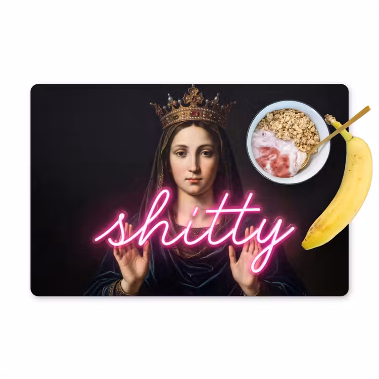 Placemat - 6 stuks - Ironisch - Tekst - Neon — 1