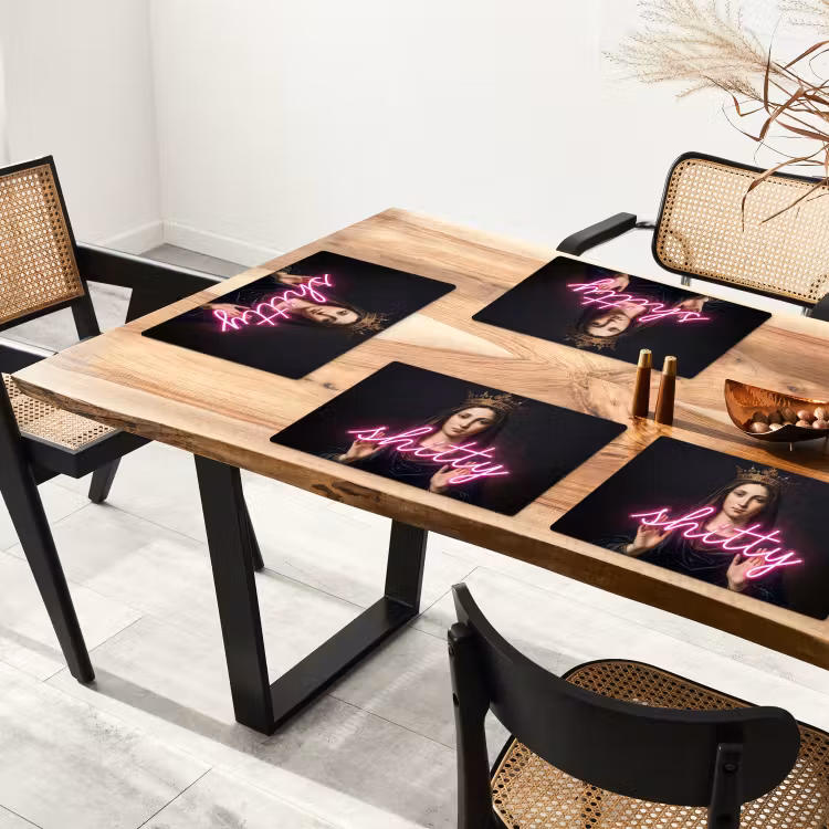 Placemat - 6 stuks - Ironisch - Tekst - Neon — 5