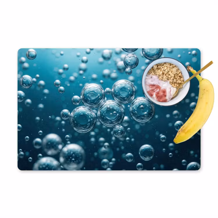 Placemat - 6 stuks - Luchtbellen - Dynamisch - Blauw — 1