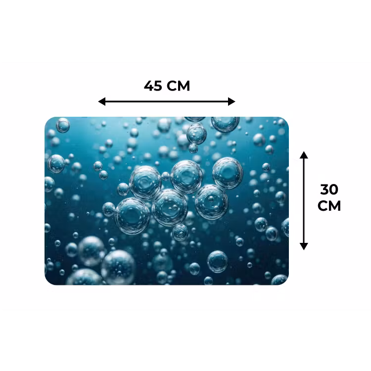 Placemat - 6 stuks - Luchtbellen - Dynamisch - Blauw — 3