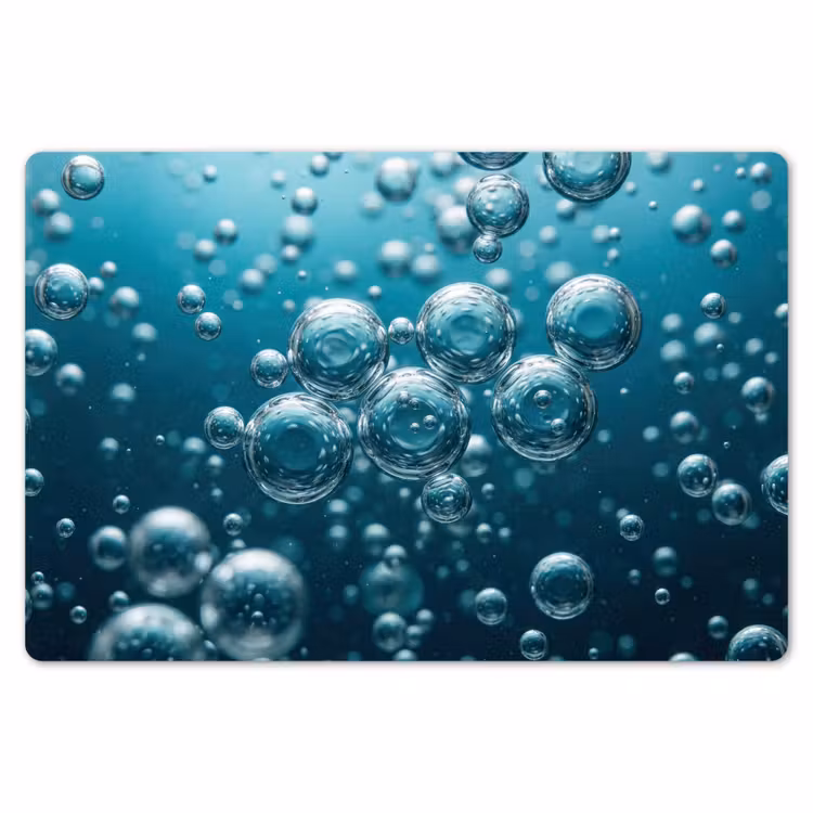 Placemat - 6 stuks - Luchtbellen - Dynamisch - Blauw — 7