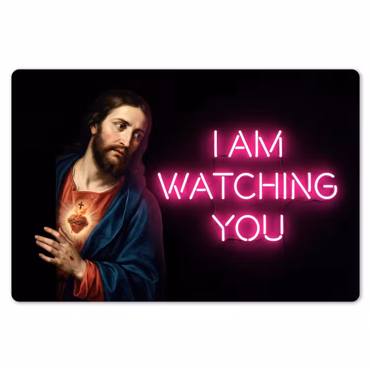 Placemat - 6 stuks - Man - Tekst - Neon — 7