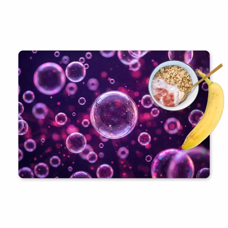 Placemat - 6 stuks - Paars - Bubbels - Schuim — 1