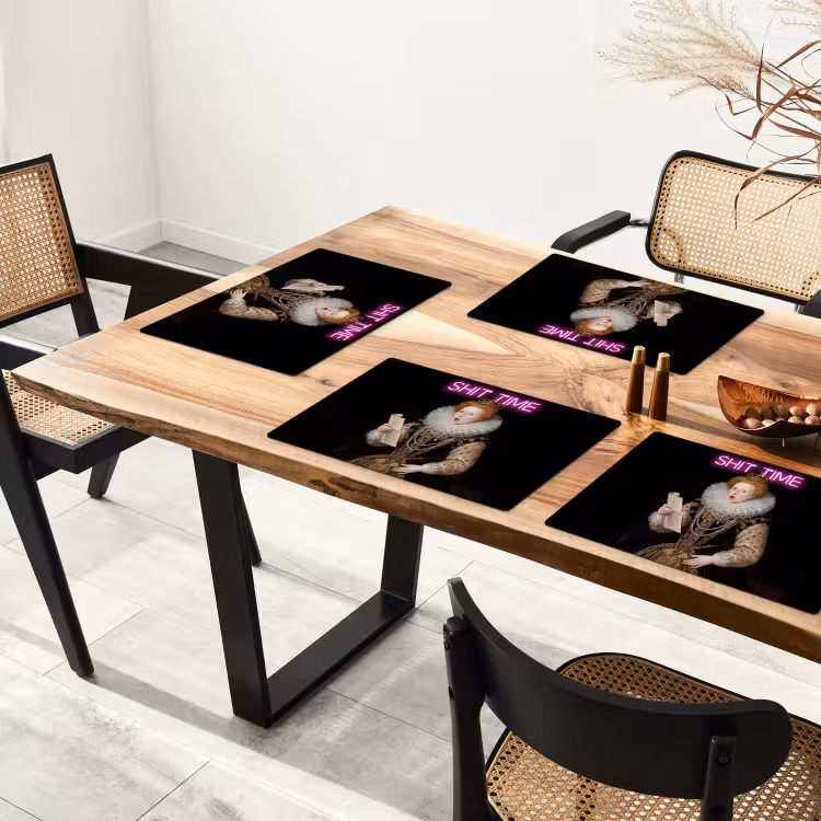 Placemat - 6 stuks - Portret - Humor - Neon — 5
