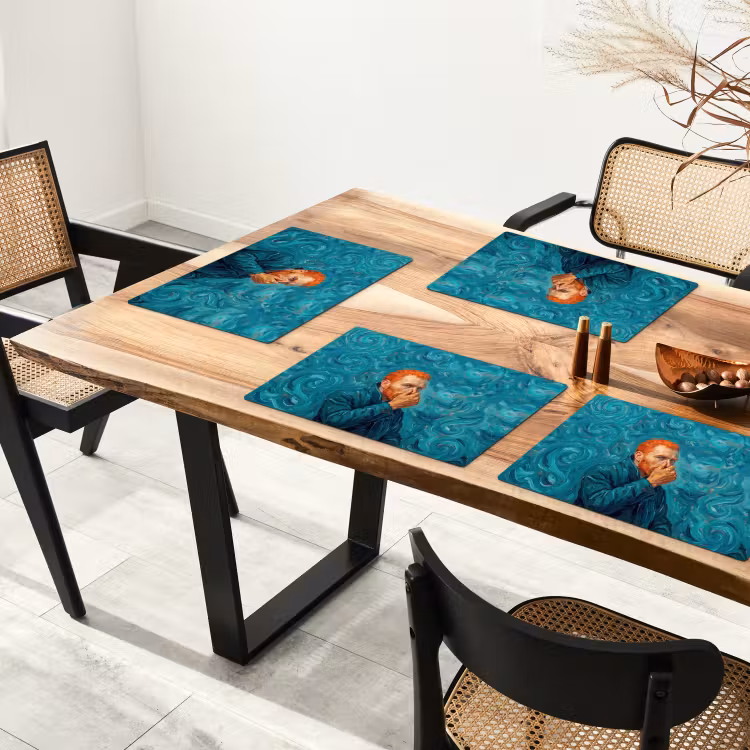 Placemat - 6 stuks - Portret - Klassiek - Blauw — 5