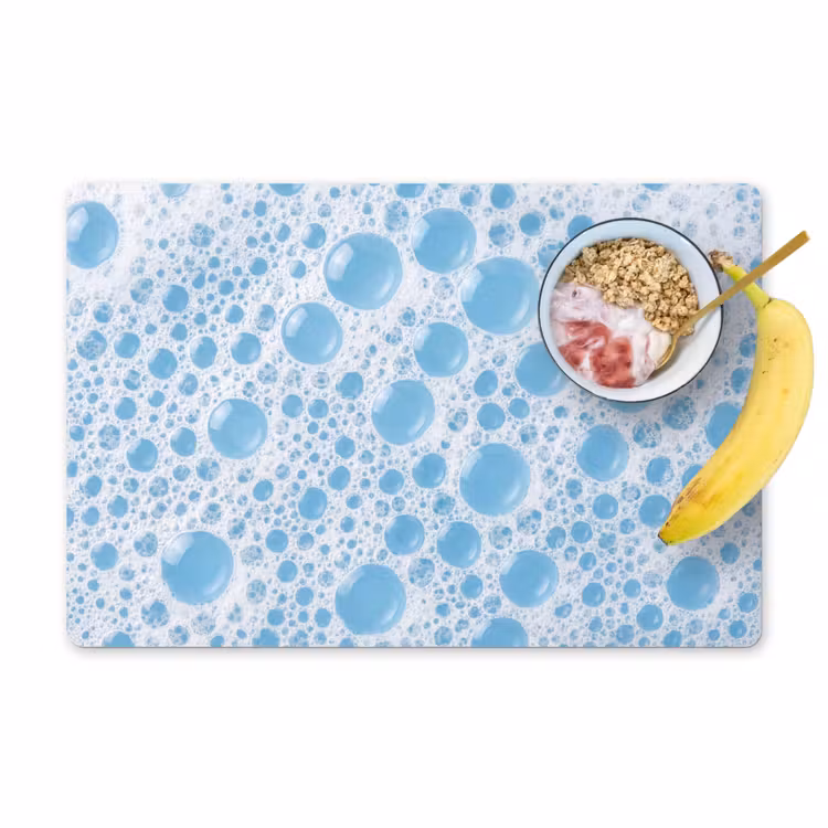 Placemat - 6 stuks - Schuim - Bubbels - Blauw — 1