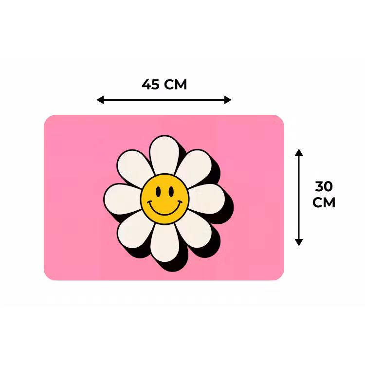 Placemat - 6 stuks - Smiley - Bloem - Roze — 3