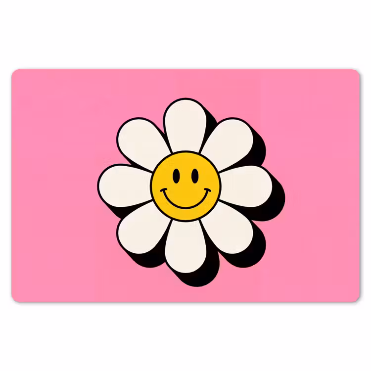 Placemat - 6 stuks - Smiley - Bloem - Roze — 7