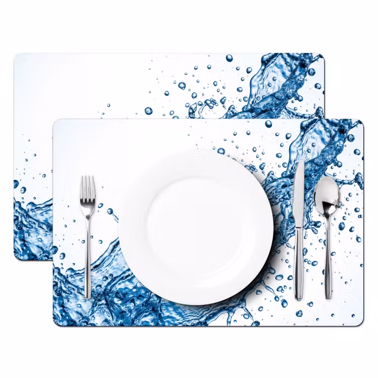 Placemat - 6 stuks - Spash - Water - Blauw — 2