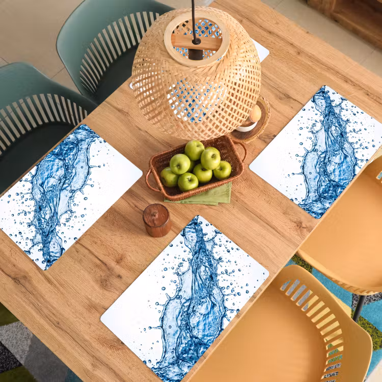 Placemat - 6 stuks - Spash - Water - Blauw — 6