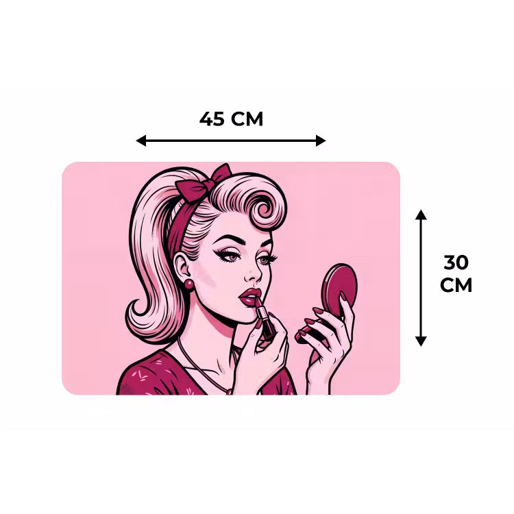 Placemat - 6 stuks - Vintage - Vrouw - Roze — 3