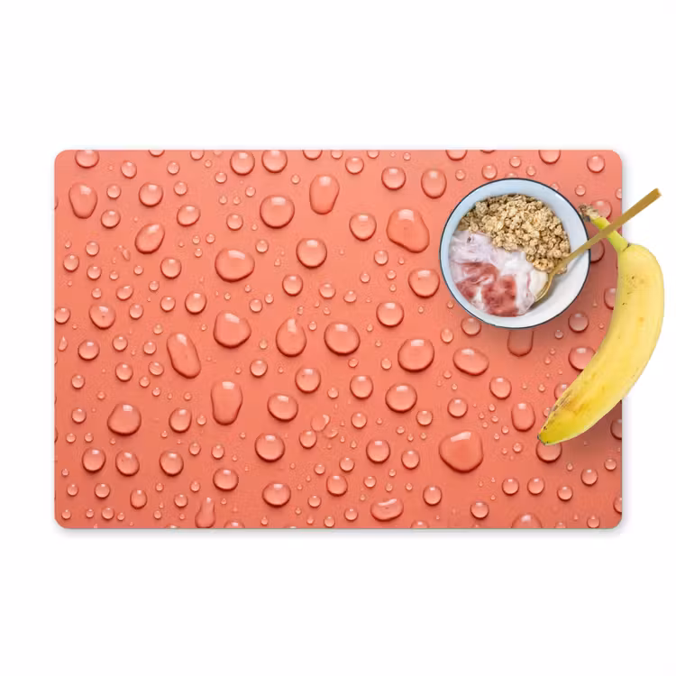Placemat - 6 stuks - Water - Druppels - Roze — 1