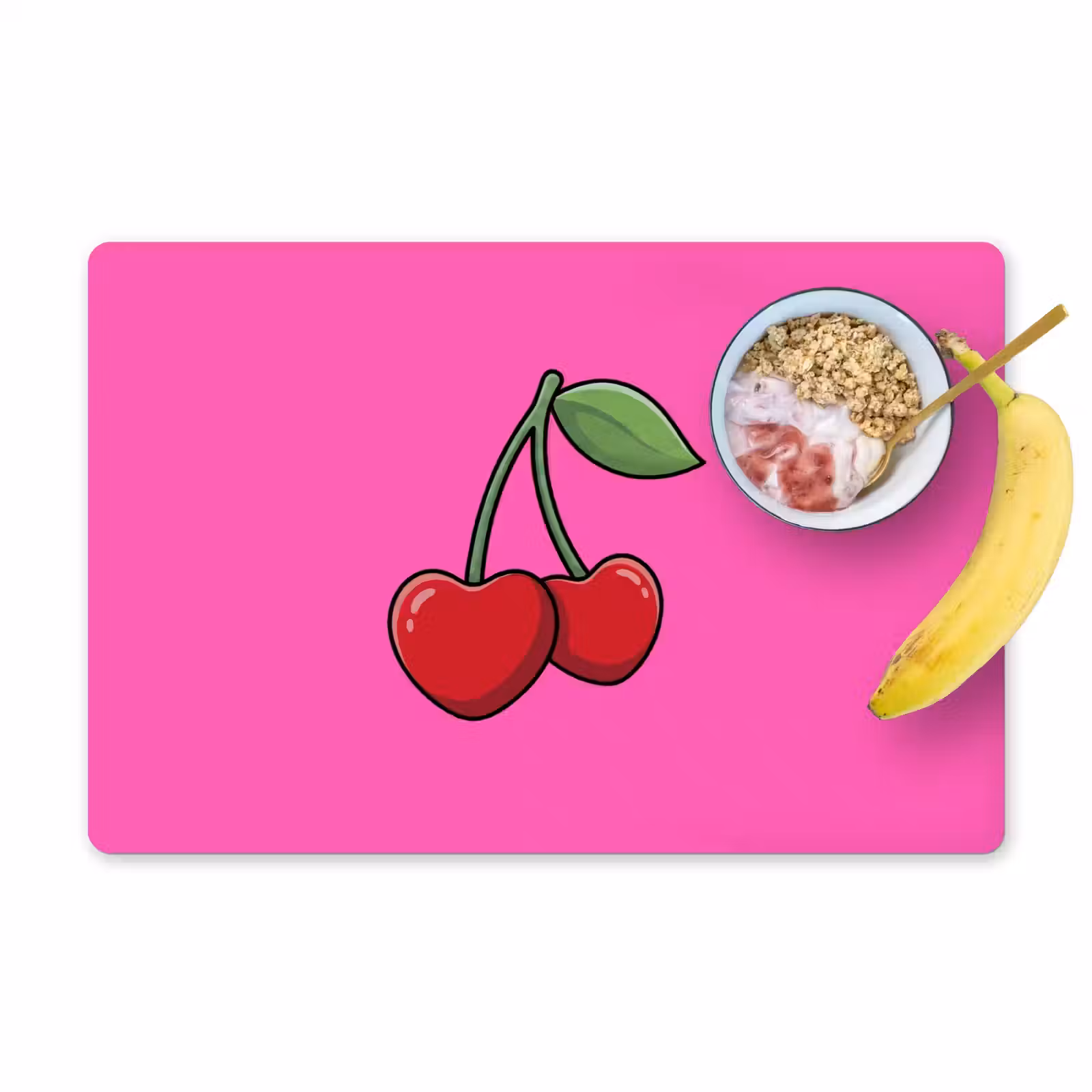 Placemat - 6 stuks - Kers - Roze - Fruit — 1