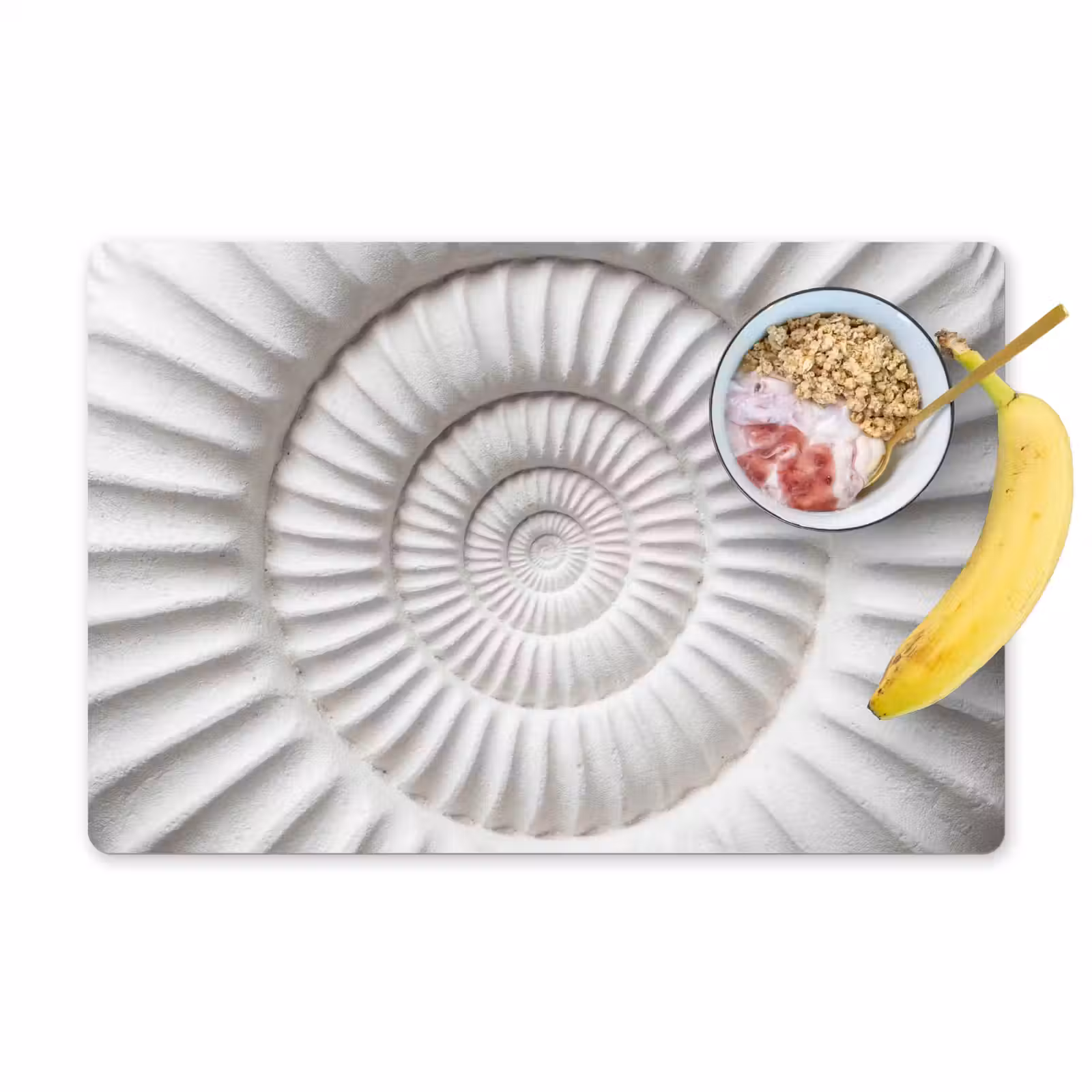 Placemat - 6 stuks - Schelp - Spiraal - Wit — 1