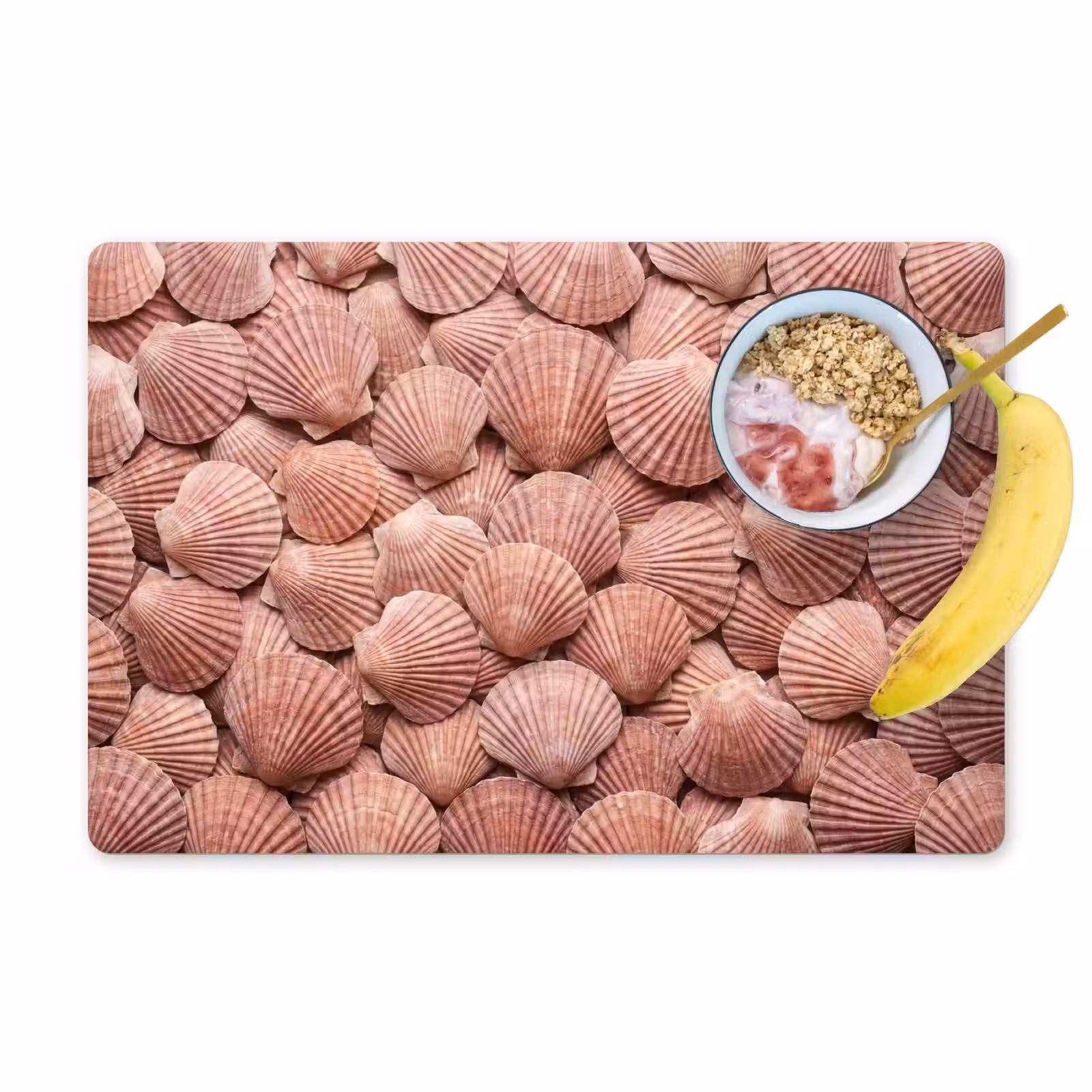 Placemat - 6 stuks - Schelpen - Patroon - Roze — 1