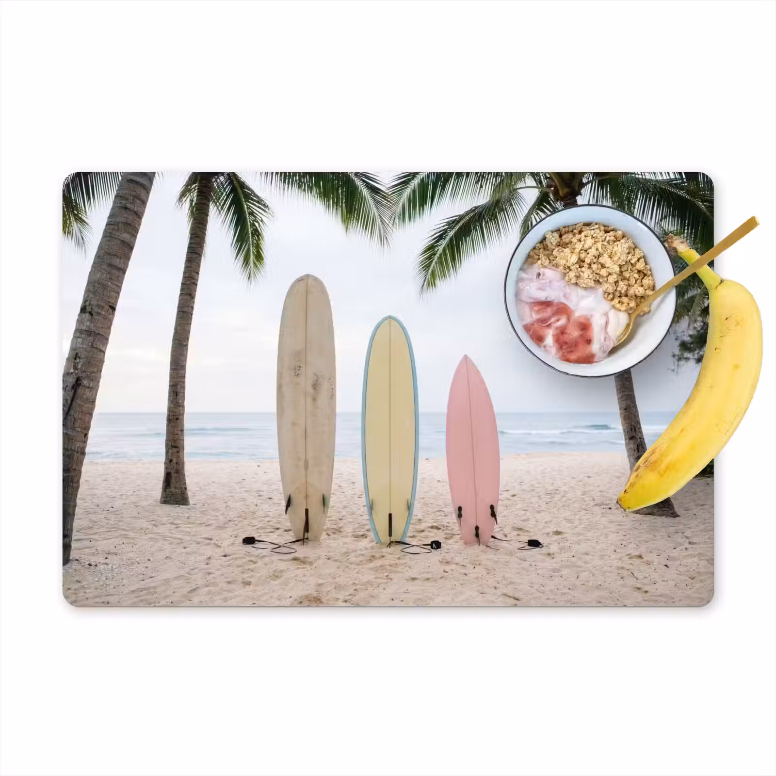 Placemat - 6 stuks - Surfboard - Palmbomen - Kleurrijk — 1