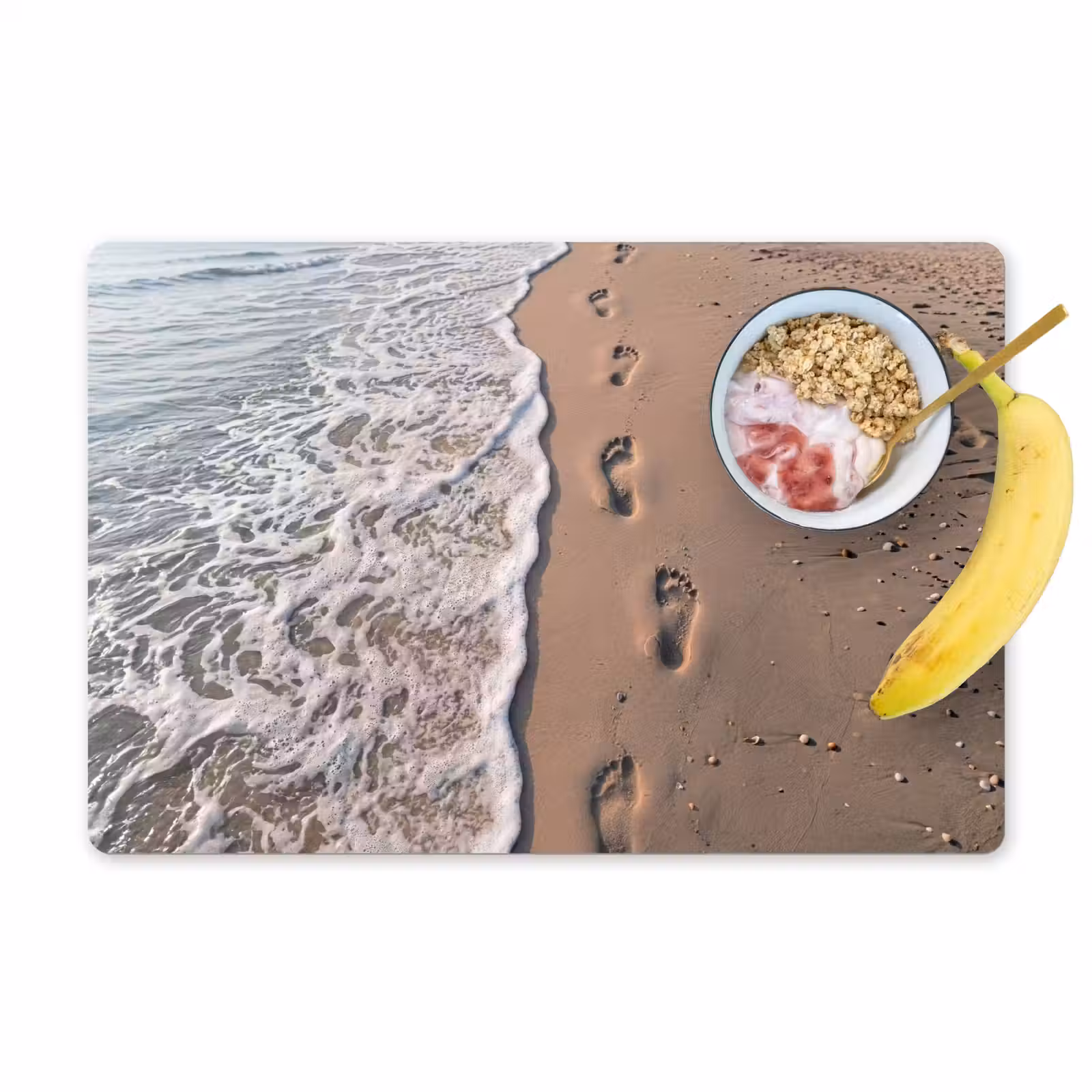 Placemat - 6 stuks - Voetstappen - Vloedlijn - Zee — 1