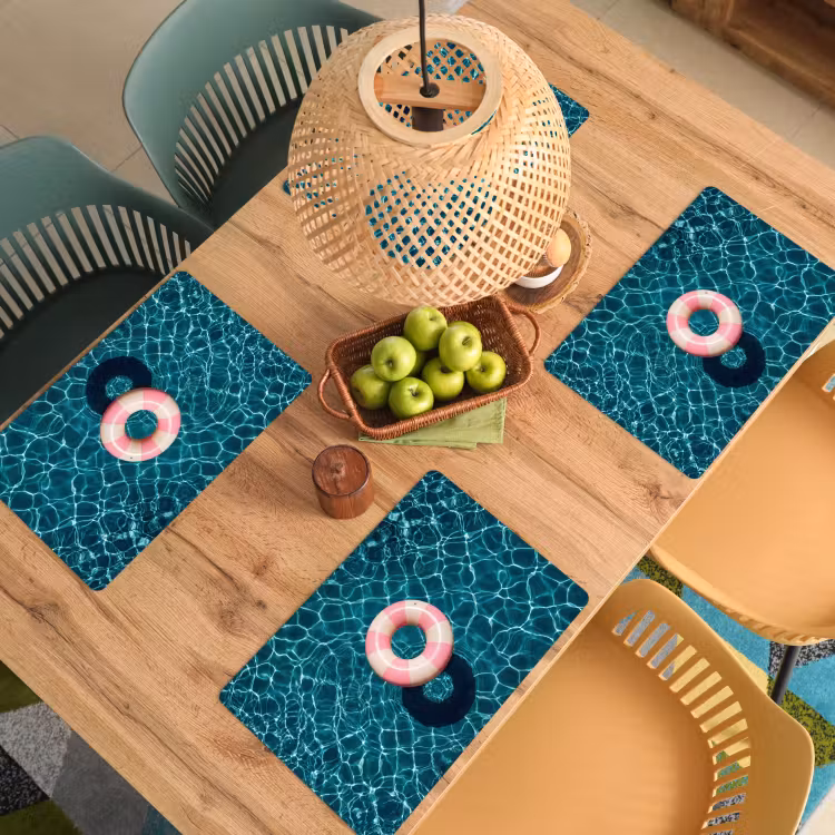 Placemat - 6 stuks - Drijvend - Zwemband - Water — 6