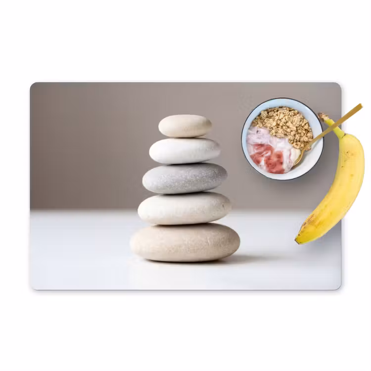 Placemat - 6 stuks - Gestapelde - Stenen - Grijs — 1