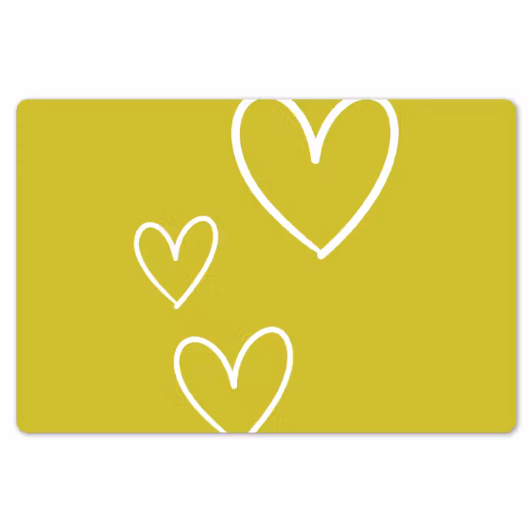 Placemat - 6 stuks - Groen - Hartjes - Wit — 7