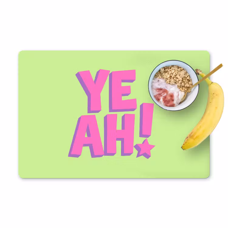 Placemat - 6 stuks - Groen - Neon - Quote — 1