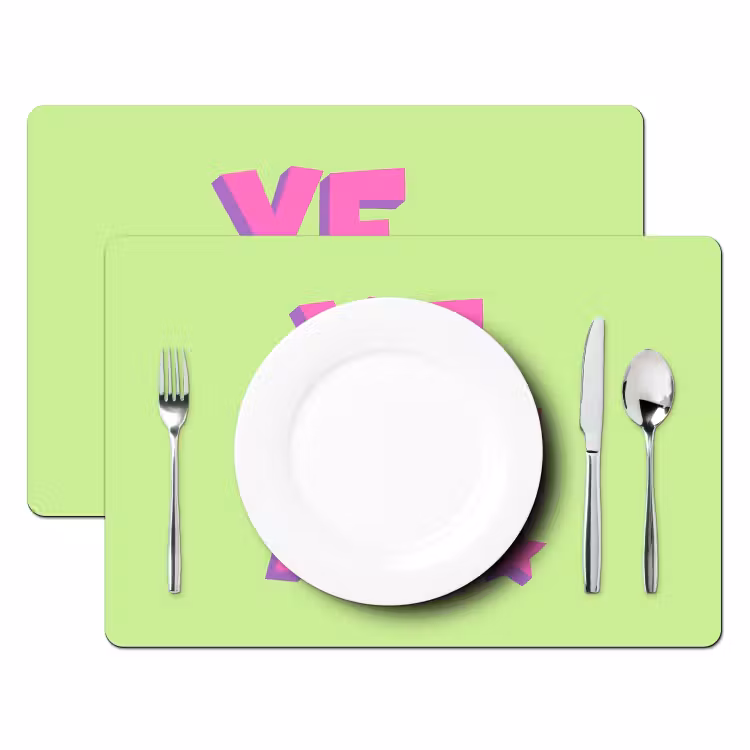 Placemat - 6 stuks - Groen - Neon - Quote — 2