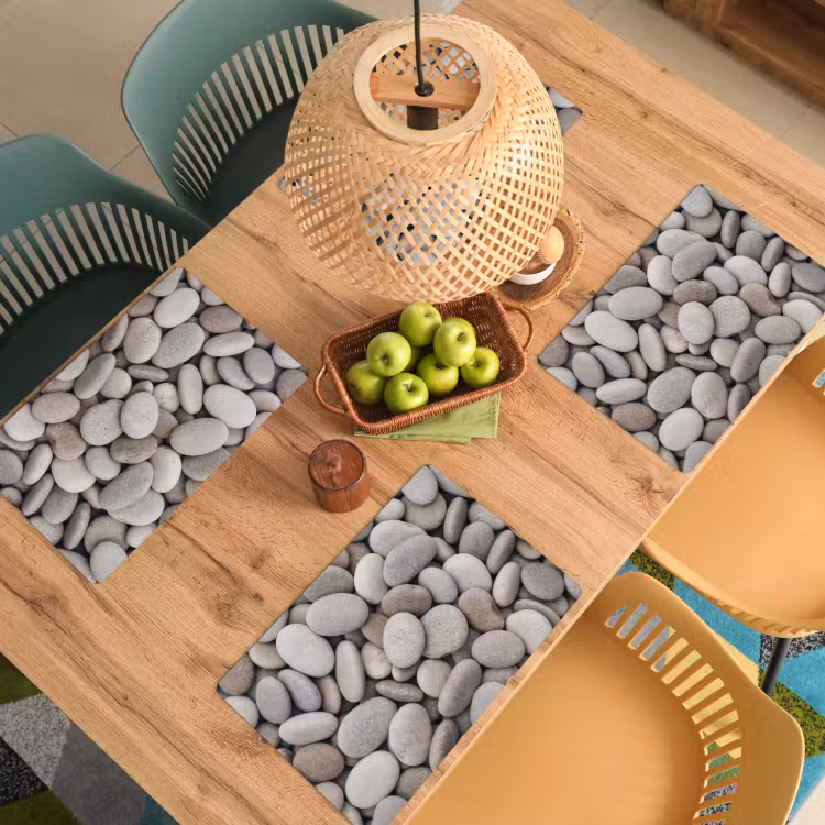 Placemat - 6 stuks - Kiezels - Stenen - Grijs — 6