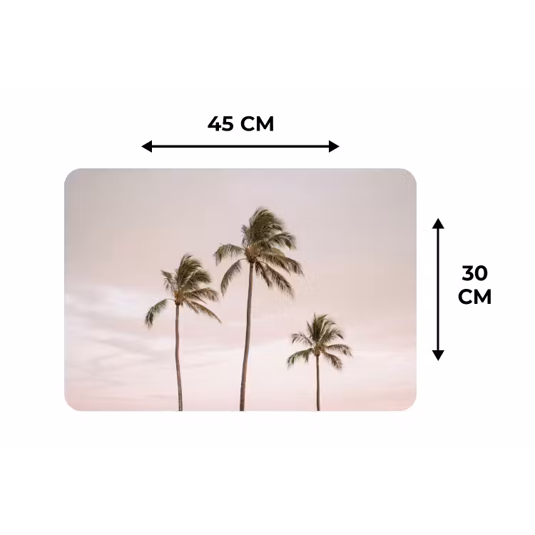 Placemat - 6 stuks - Palmbomen - Zonsondergang - Roze — 3