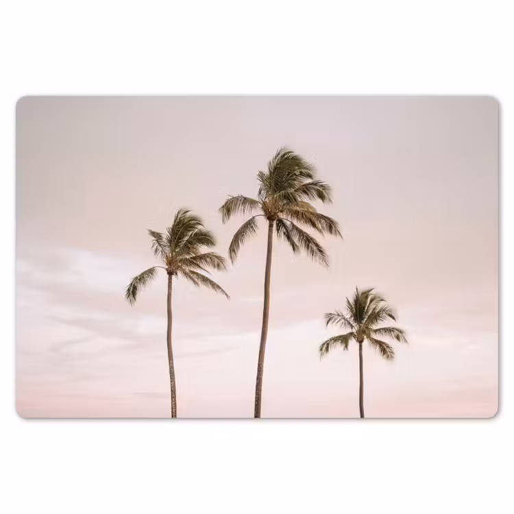 Placemat - 6 stuks - Palmbomen - Zonsondergang - Roze — 7