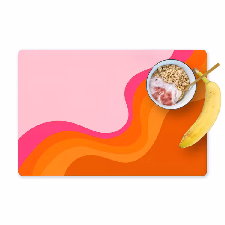 Placemat - 6 stuks - Retro - Waves - Kleurrijk — 1