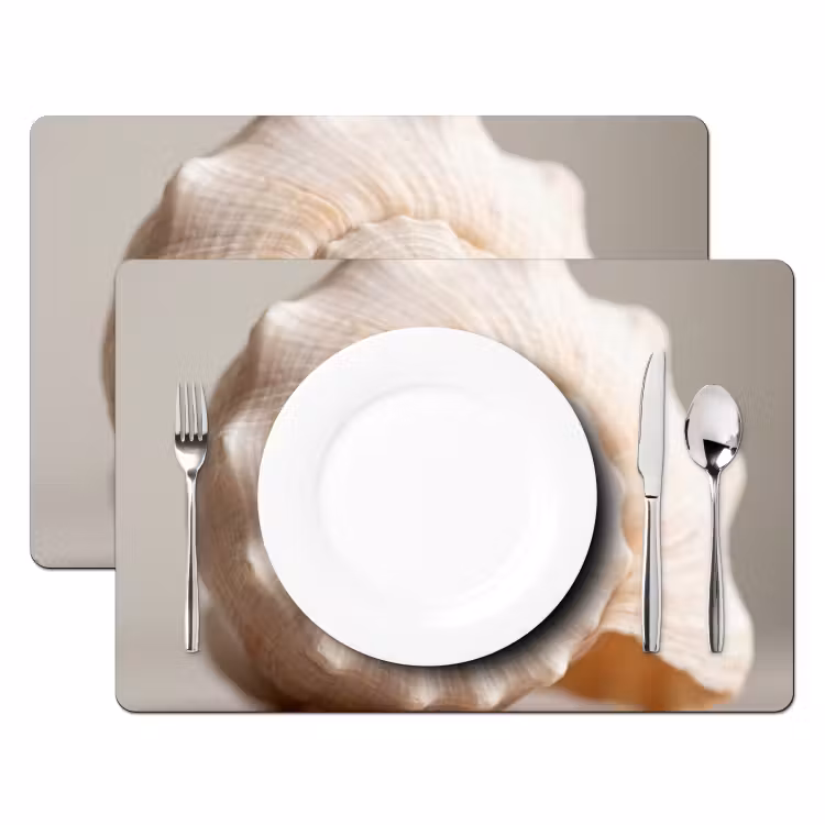 Placemat - 6 stuks - Schelp - Detail - Beige — 2