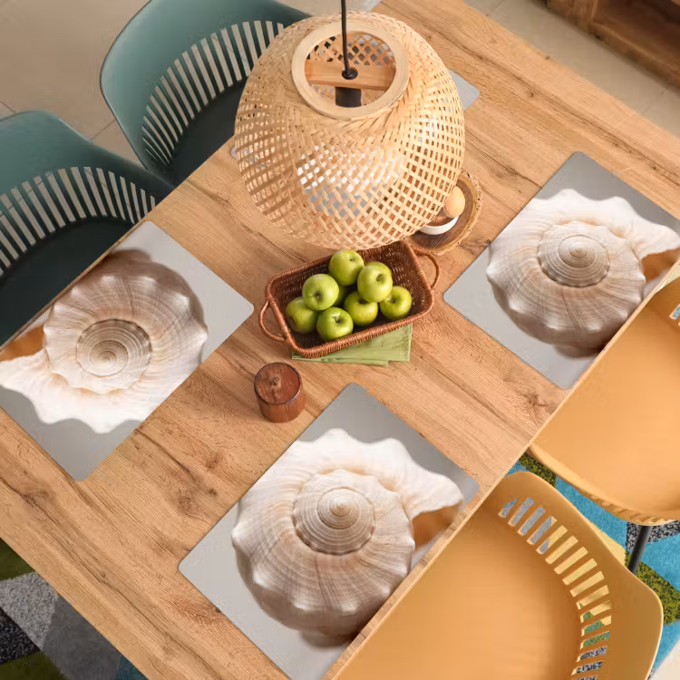 Placemat - 6 stuks - Schelp - Detail - Beige — 6