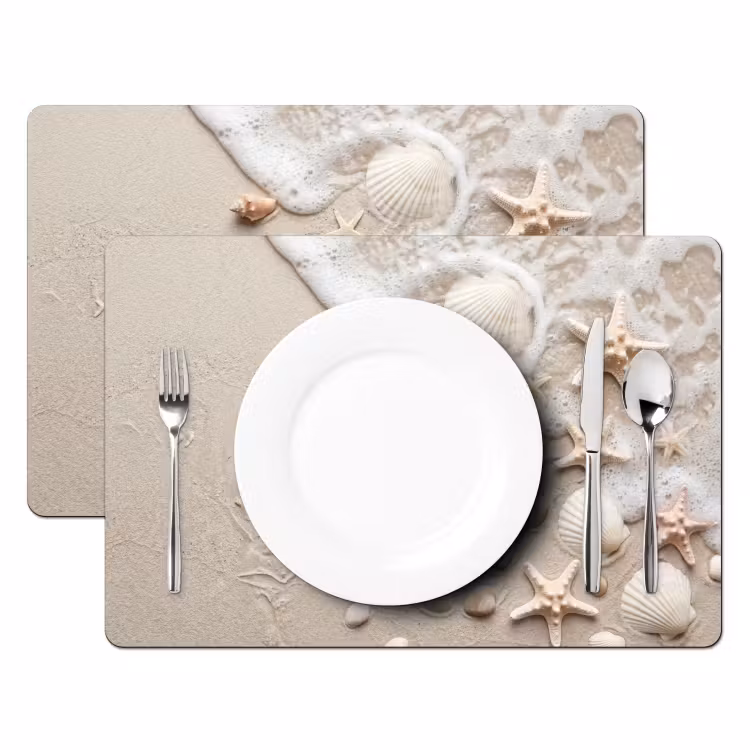 Placemat - 6 stuks - Schelpen - Zeesterren - Strand — 2