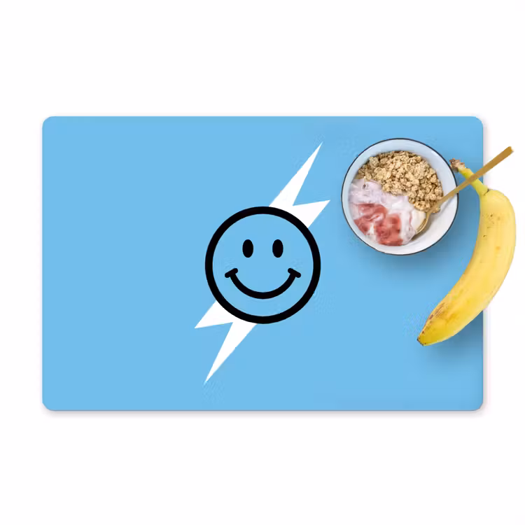 Placemat - 6 stuks - Smiley - Blauw - Bliksem — 1
