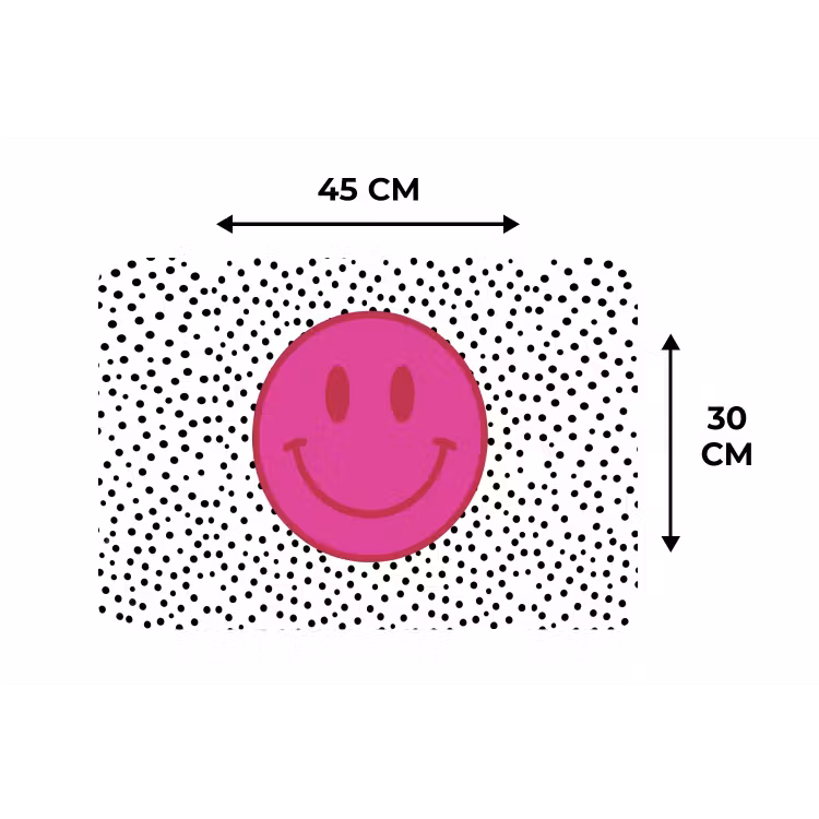 Placemat - 6 stuks - Smiley - Roze - Stippen — 3
