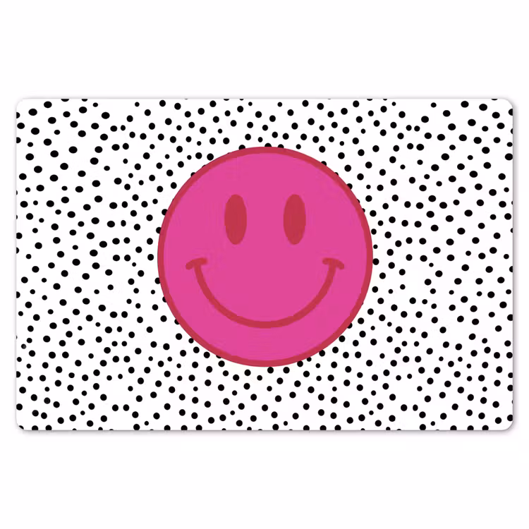 Placemat - 6 stuks - Smiley - Roze - Stippen — 7