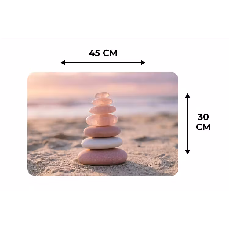 Placemat - 6 stuks - Stenen - Zand - Roze — 3