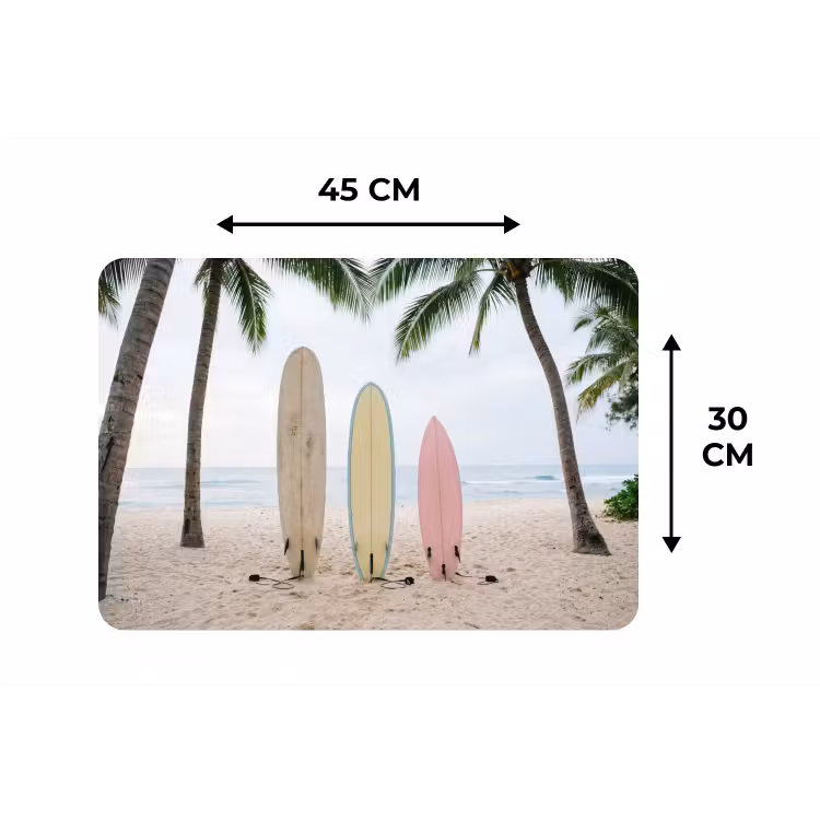 Placemat - 6 stuks - Surfboard - Palmbomen - Kleurrijk — 3