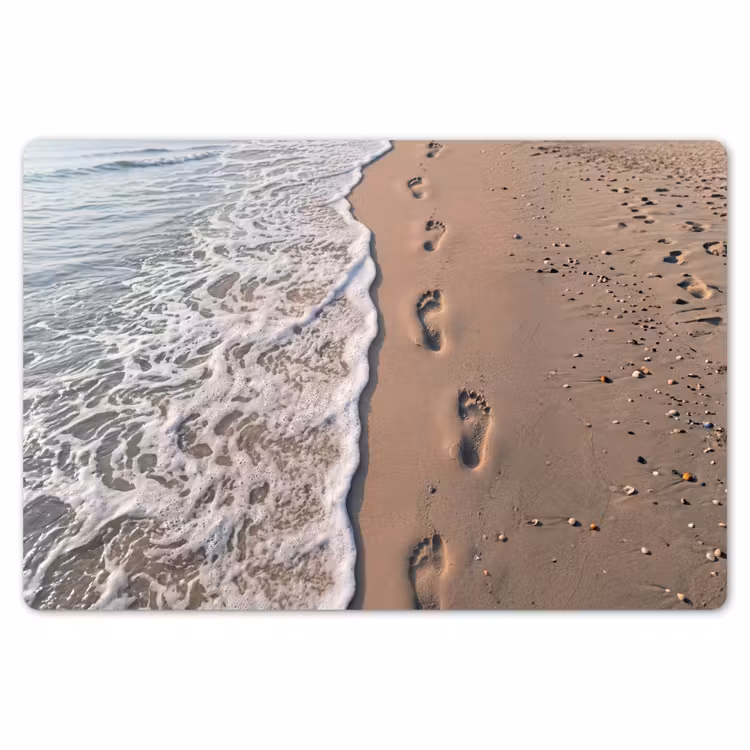 Placemat - 6 stuks - Voetstappen - Vloedlijn - Zee — 7