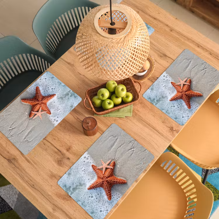 Placemat - 6 stuks - Zeester - Strand - Zee — 6