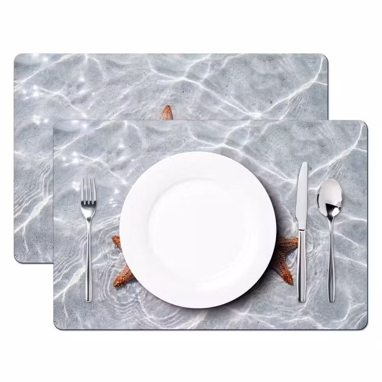 Placemat - 6 stuks - Zeesterren - Water - Helder — 2