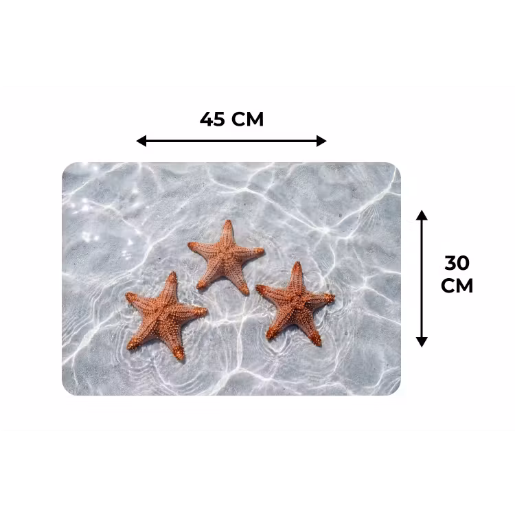 Placemat - 6 stuks - Zeesterren - Water - Helder — 3