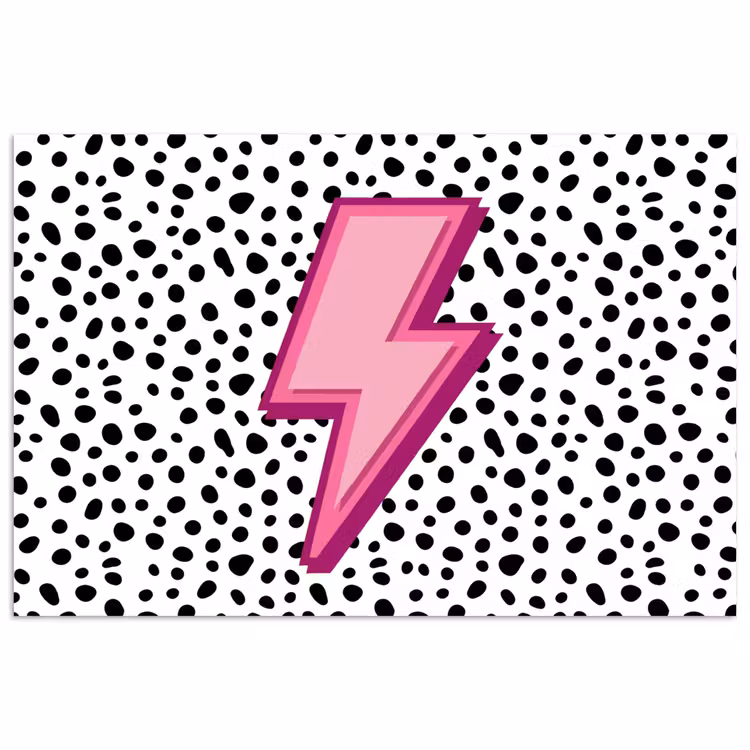 Poster - Bliksem - Roze - Stippen — 1
