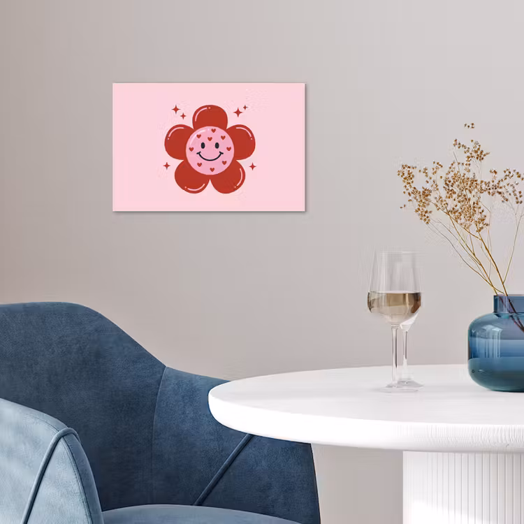 Poster - Bloem - Roze - Hartjes — 4