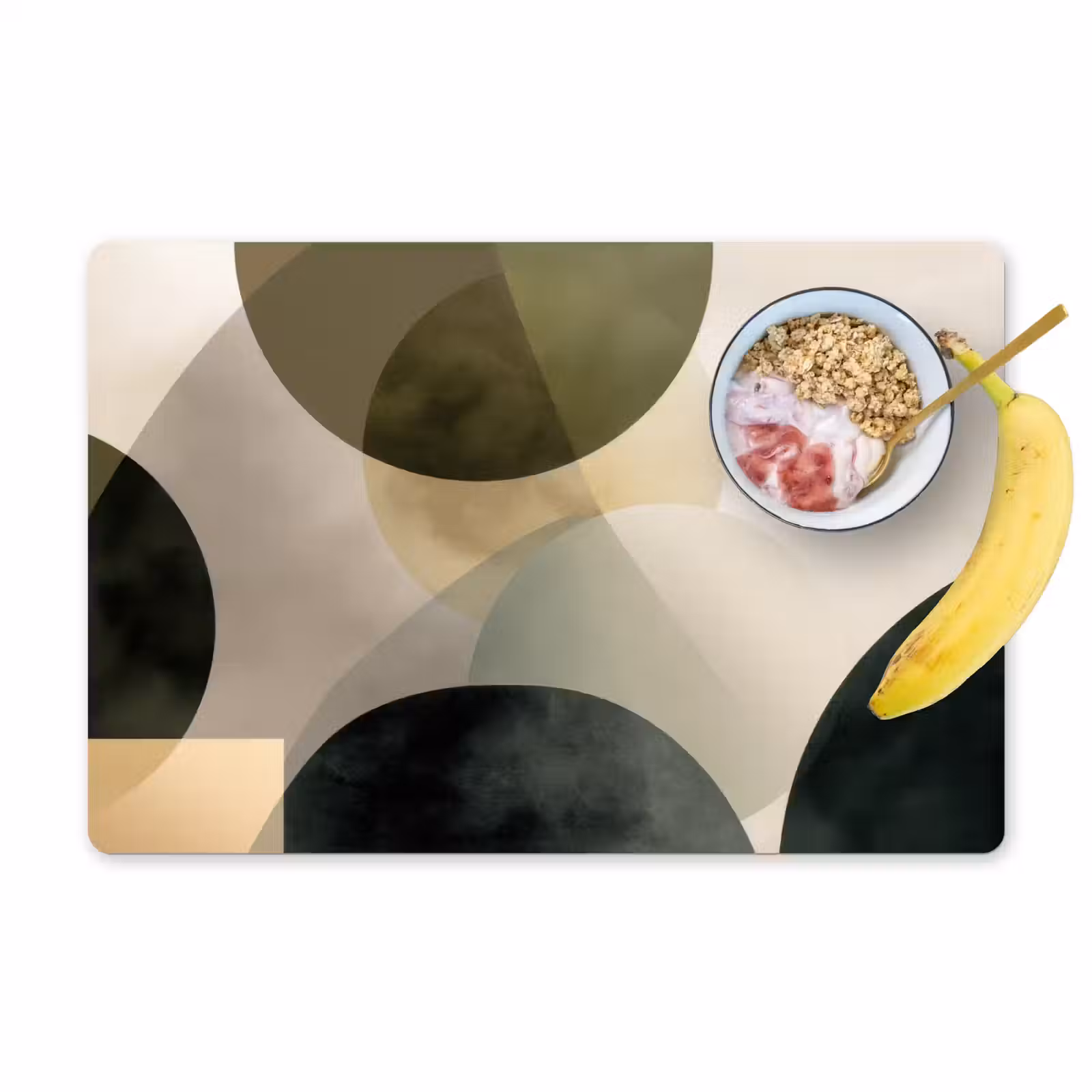 Placemat - 6 stuks - Vlakken - Abstract - Beige - Cirkels — 1