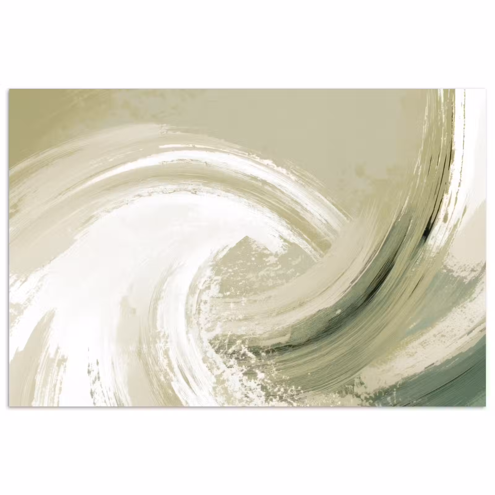 Poster - Abstract - Penseelstreken - Golven - Groen — 1