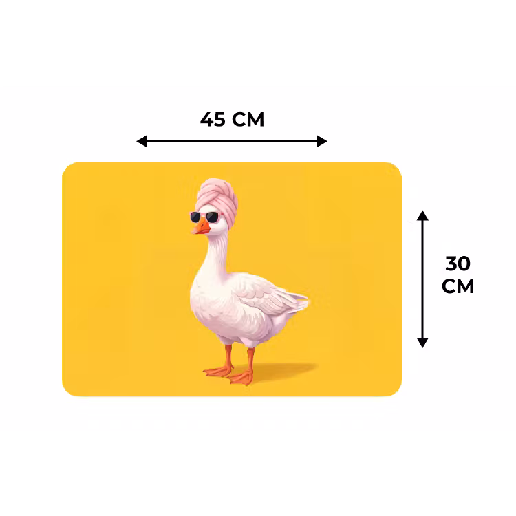 Placemat - 6 stuks - Eend - Zonnebril - Geel — 3